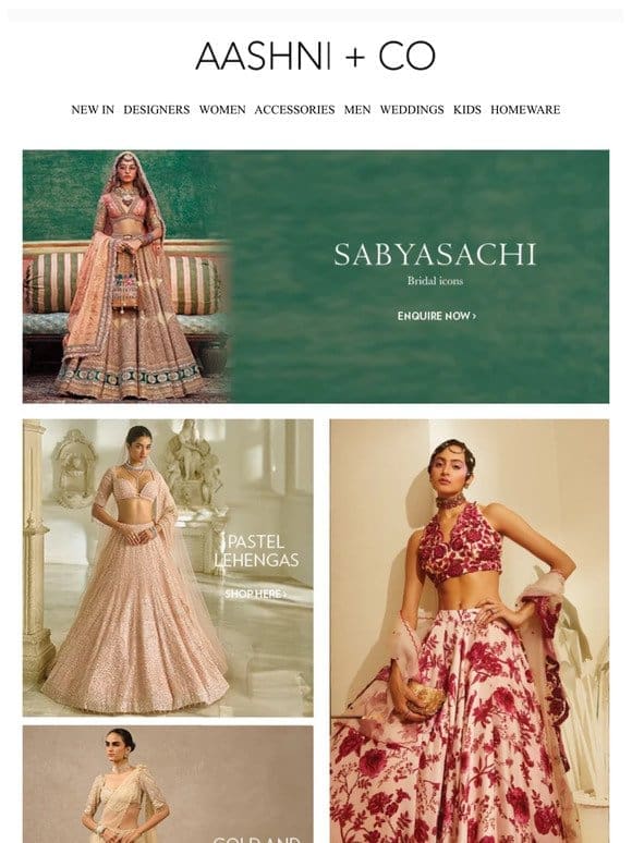 Wedding season is here! Pastel to printed lehengas for the modern bride.