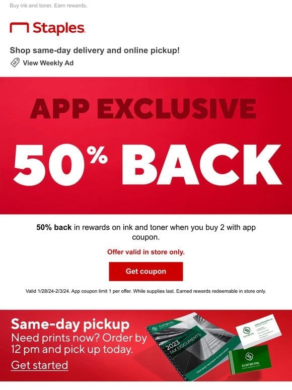 Whoa! 50% back in rewards inside.