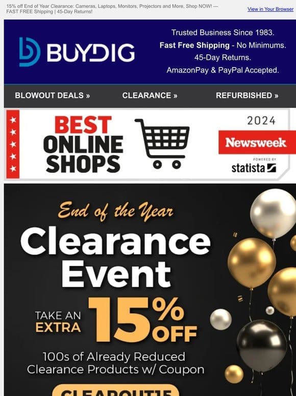 Year-End Clearance Sale – Up to 15% Off!