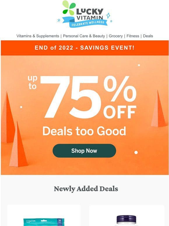 Year-end deals event: up to 75%!