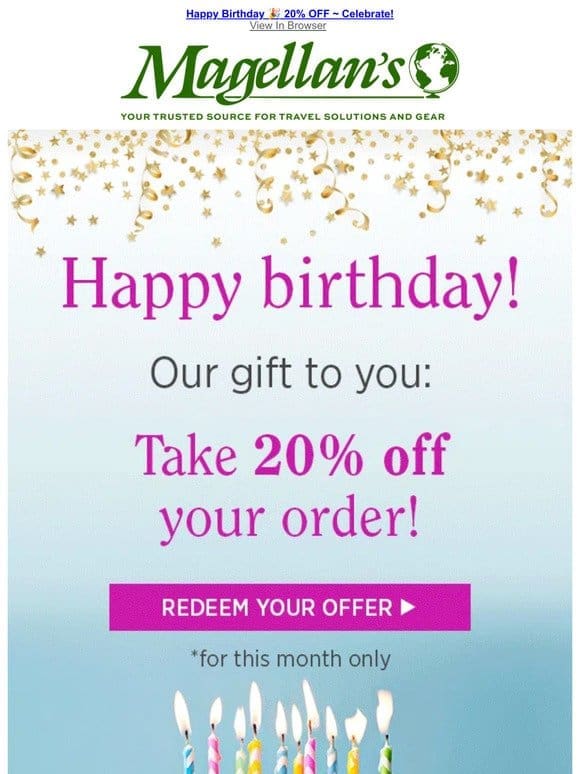 Your Birthday Gift Awaits ~ Save 20% ~ Treat Yourself Today