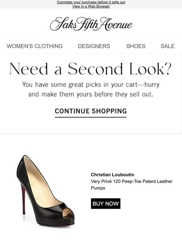 Your Christian Louboutin item is still here. You deserve it.