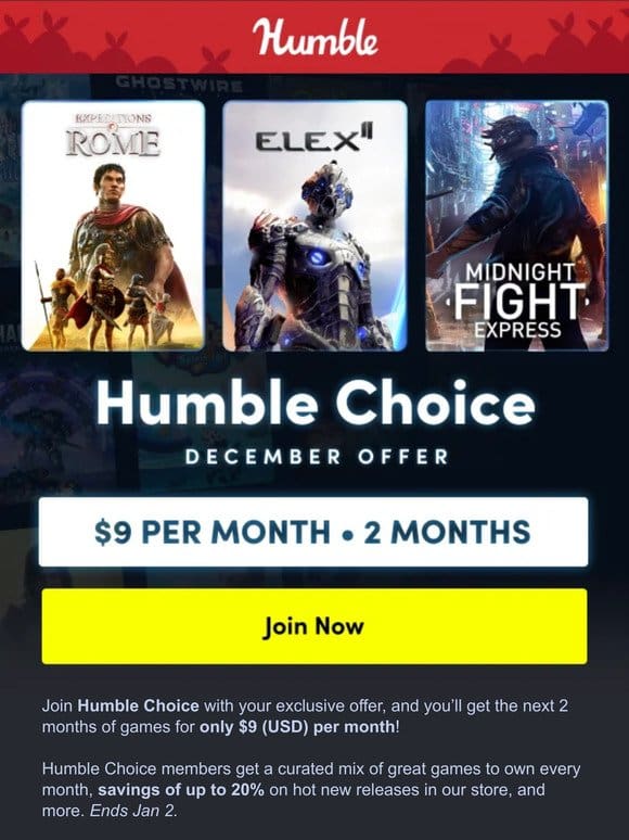 Your Humble Choice offer is here   Own ELEX II and more great games