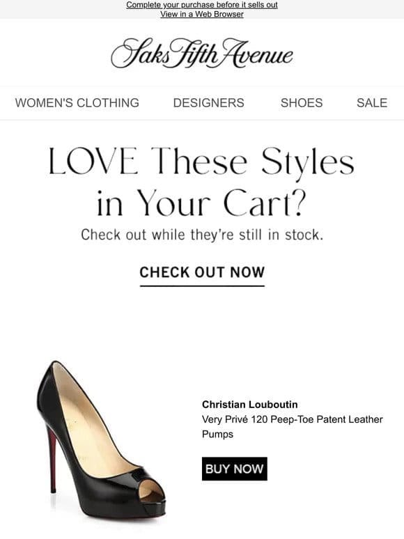 Your cart is waiting: don’t miss out on your Christian Louboutin item