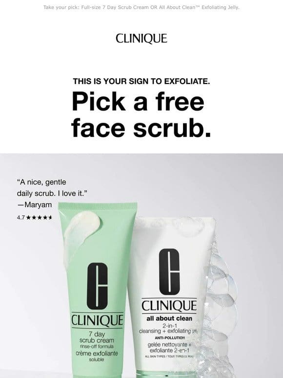 Your free face scrub is inside   With $65 order.