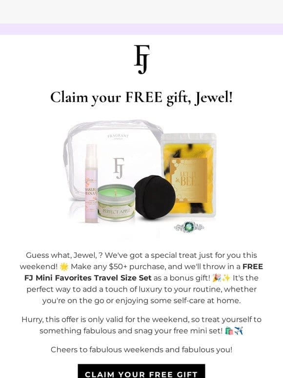 Yours FREE: FJ Minis Travel Size Set ✈️✨