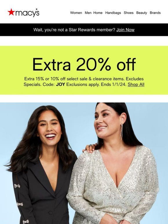You’ve got an extra 20% off ’fits for the New Year…we’ve got everything you want!