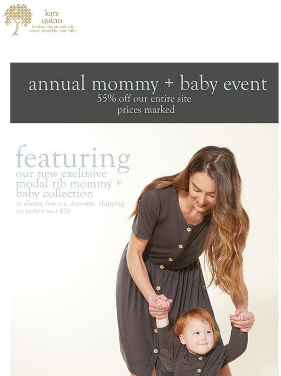 annual mommy + baby event | new exclusive modal rib mommy + baby!