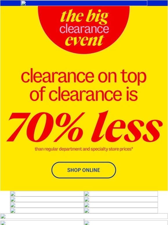 clearance on top of clearance  ​