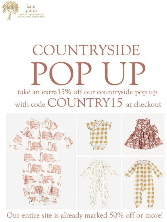 countryside POP UP | take an additional 15% off!