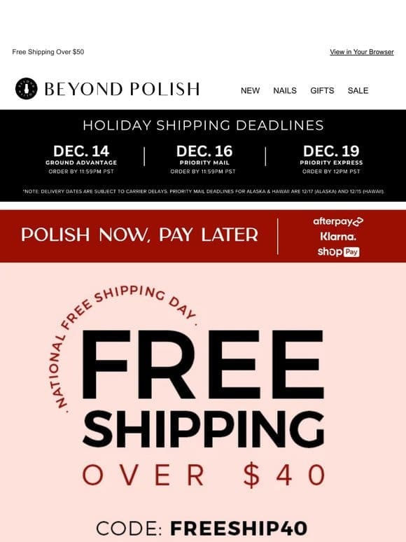 friend， time’s running out for FREE SHIPPING!