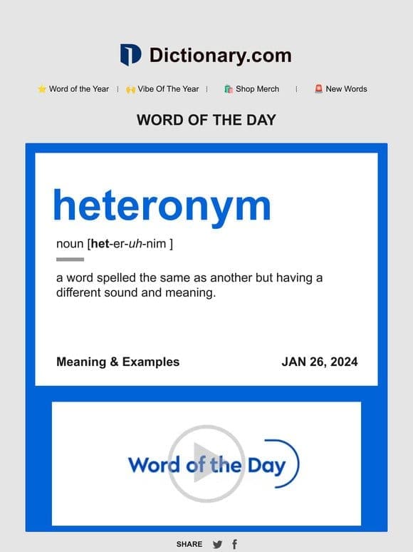 heteronym | Word of the Day