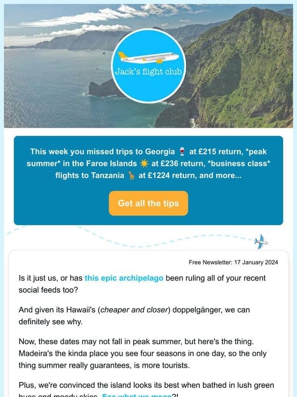 *non-stop* Madeira in £20s-£60s return in January-April (Ryanair/easyJet)