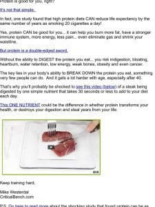 protein worse than smoking 20 cigarettes a day??