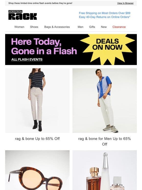 rag & bone for Women & Men Up to 65% Off | New-In Designer Sunglasses | Designer Fragrance Up to 40% Off | And More!