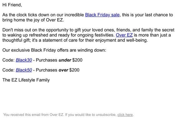 re: Black Friday