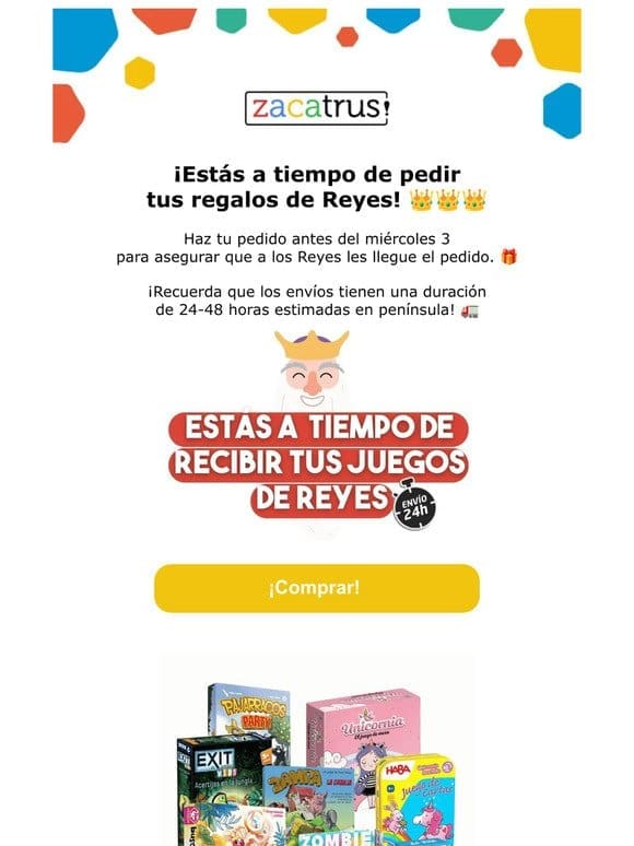 ¡Estás a tiempo de pedir tus Regalos de Reyes!