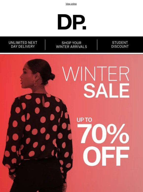 — Hurry， up to 70% off winter sale