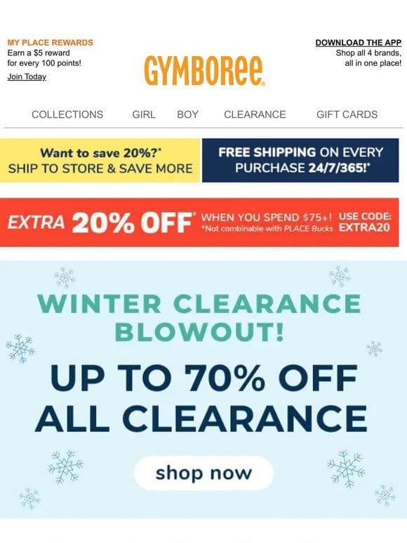 ⏰ Winter Clearance Blowout! Up to 70% off Clearance & 25% off NEW Collections