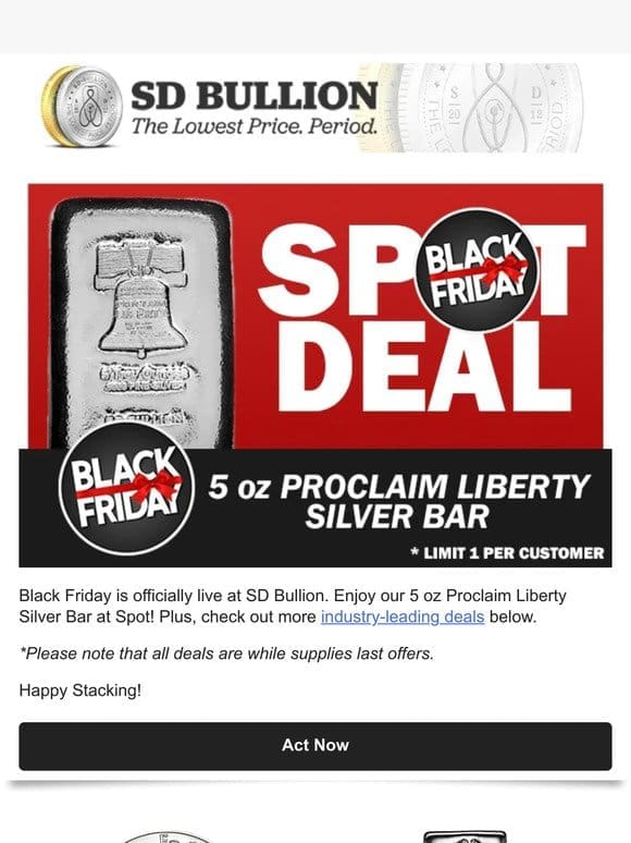 ⚡BLACK FRIDAY Now Live at SD Bullion⚡