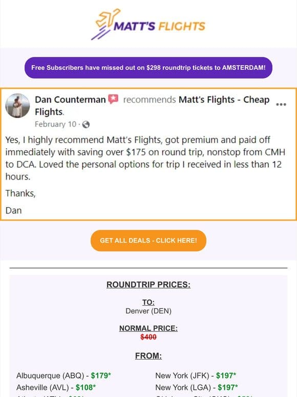 ✈️ DENVER Starting at $47 Roundtrip Nonstop