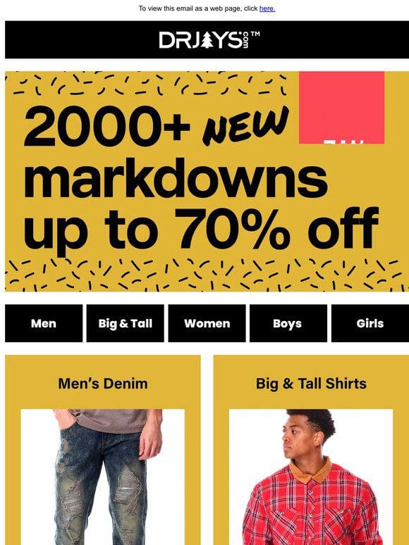 ✨ 2000+ New MEGA Markdowns: up to 70% Off ✨