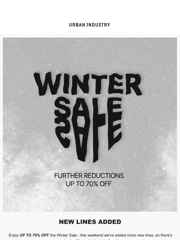 ❄️ New lines added to the Winter SALE ❄️