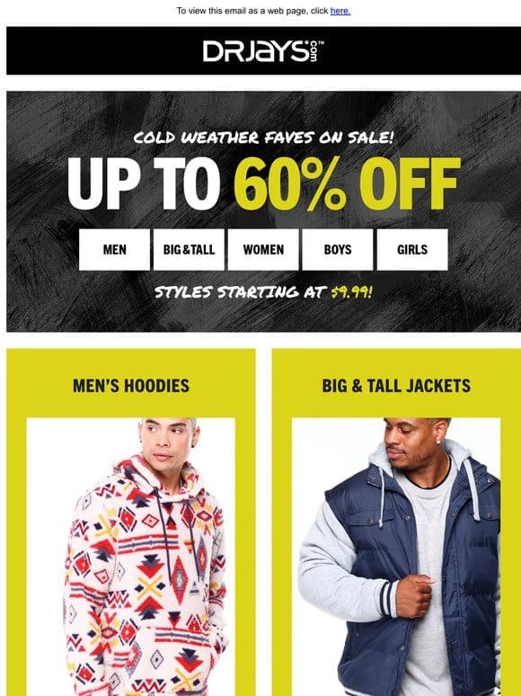 ❄️ Up to 60% Off Jackets and Coats!