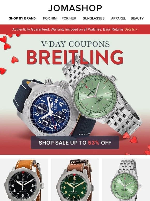 ❤️ BREITLING WATCHES: EXTRA $1，100 OFF