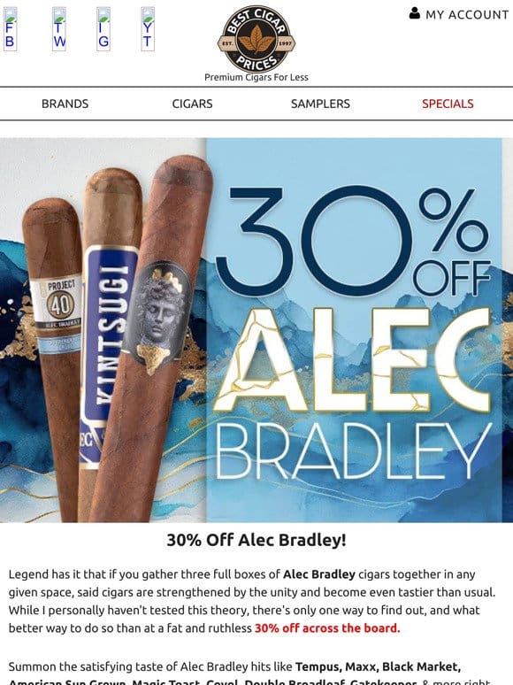 ⭐ 30% Off Alec Bradley ⭐