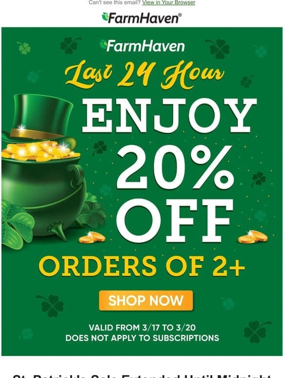 ⭐ LAST CHANCE – St. Patrick’s Day Sale