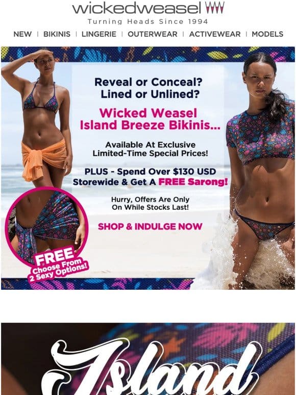 ️ FREE Sarong + Sexy NEW Island Breeze (2 sexy options!)