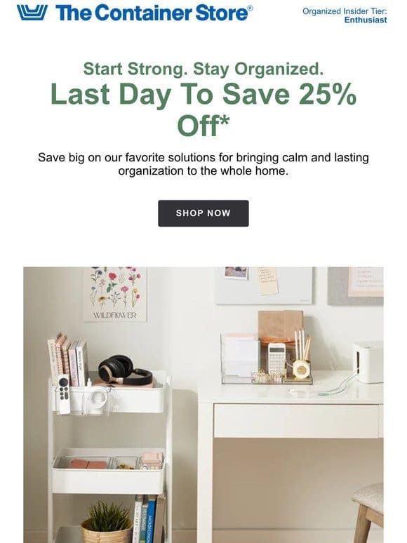 1 Day Left: 25% Off