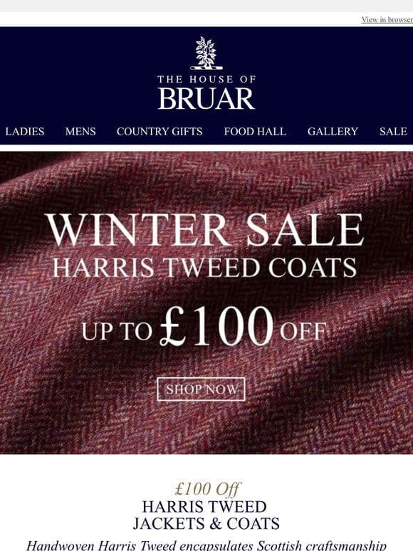 £100 Off Harris Tweed & Great Savings on Other Coats