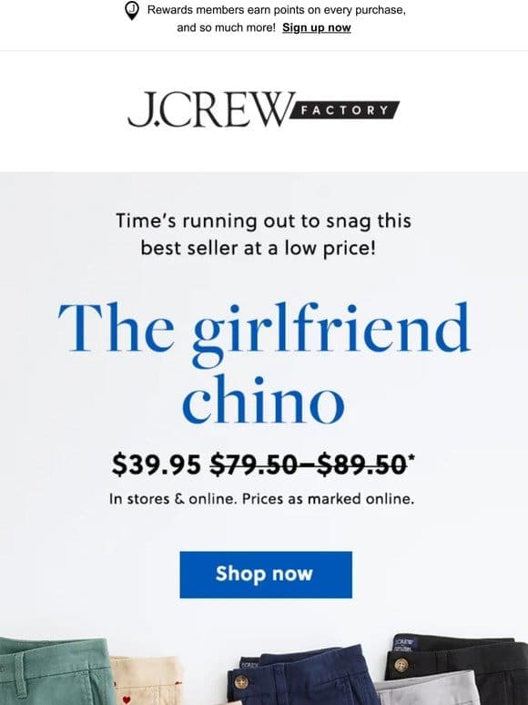 2 ways to wear the girlfriend chino…for only $39.95!