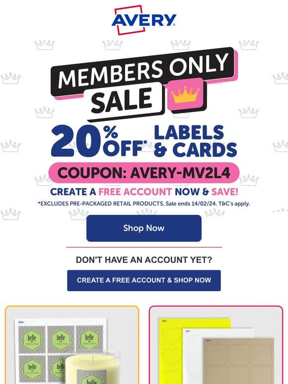 20% Off Members Only Sale – 3 Days Only