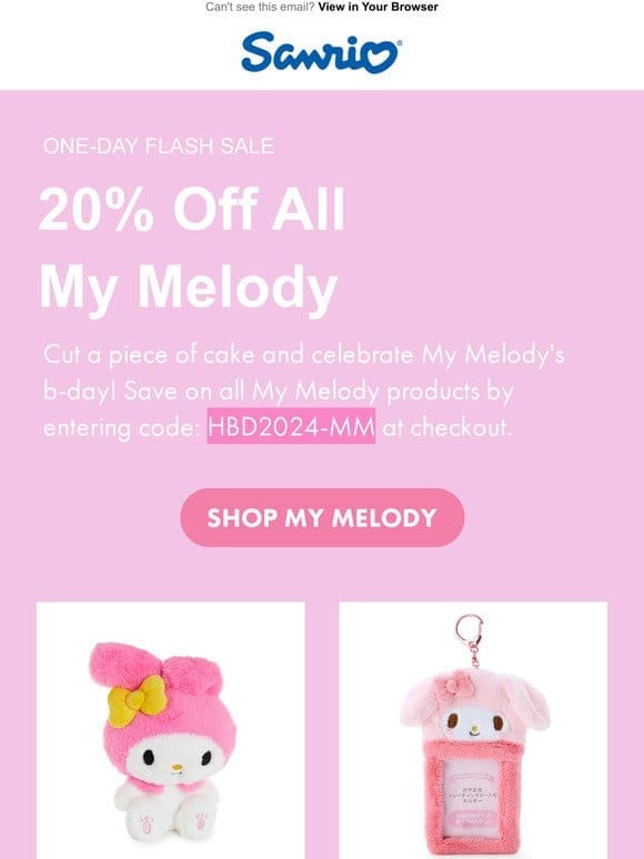 20% Off My Melody Items