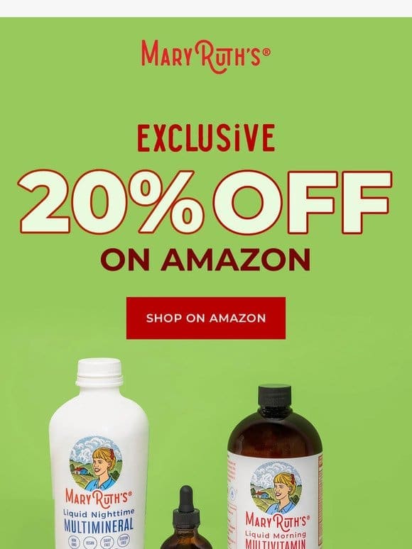 20% off only on Amazon