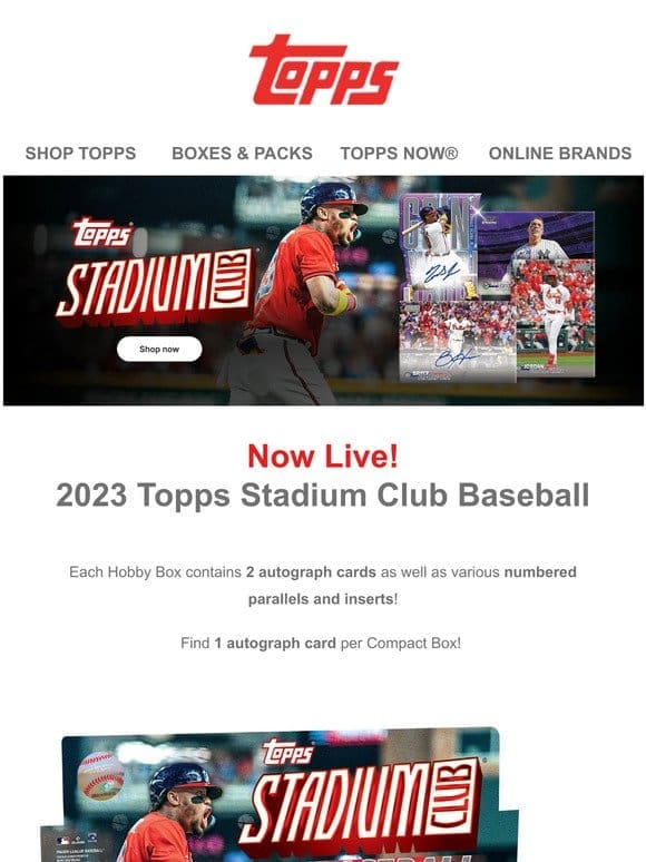 2023 Topps Stadium Club Baseball is live!