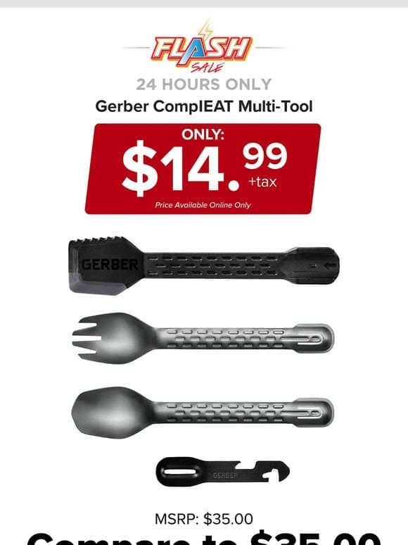 24 HOURS ONLY | GERBER UTENSIL MULTI-TOOL | FLASH SALE