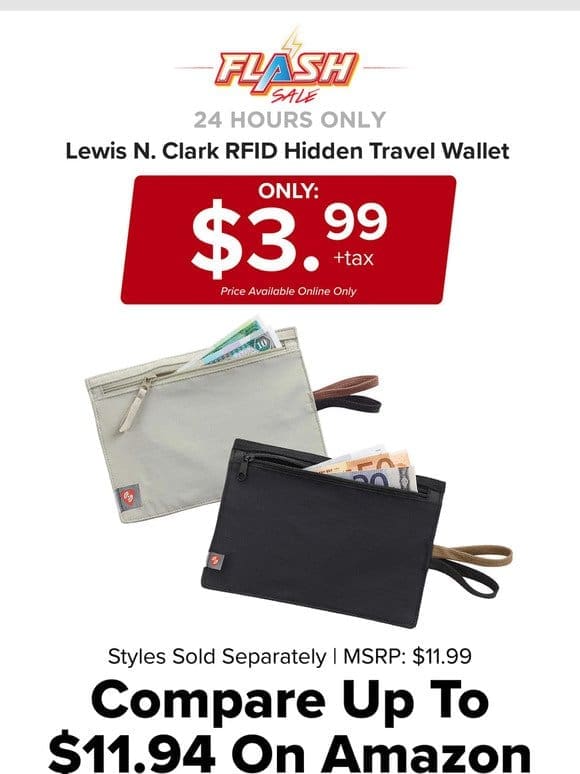 24 HOURS ONLY | LEWIS N. CLARK TRAVEL WALLET | FLASH SALE