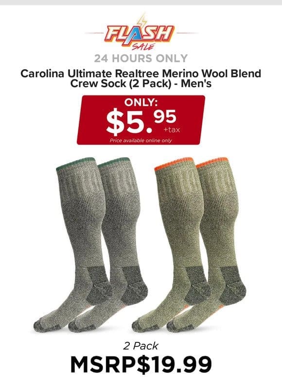 24 HOURS ONLY | MERINO WOOL SOCKS 2 PACK | FLASH SALE