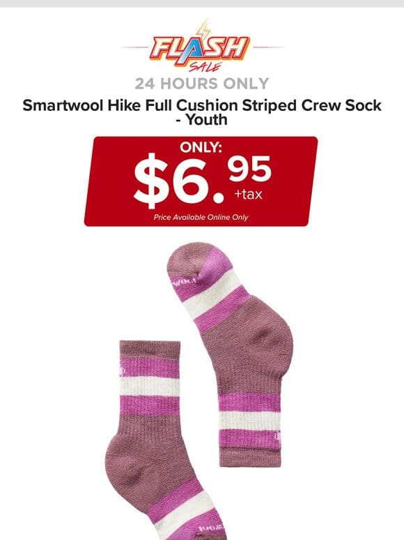 24 HOURS ONLY | SMARTWOOL YOUTH HIKE SOCK | FLASH SALE