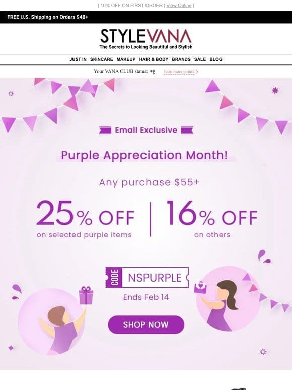 25% OFF your purple picks!