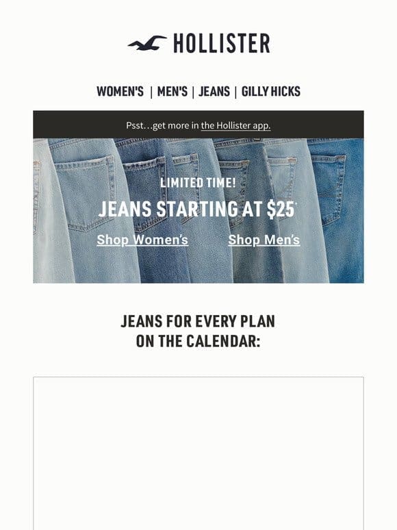$25 jeans!