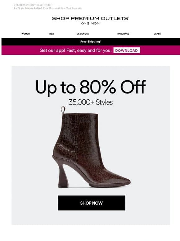 35，000+ Shoes Up to 80% Off