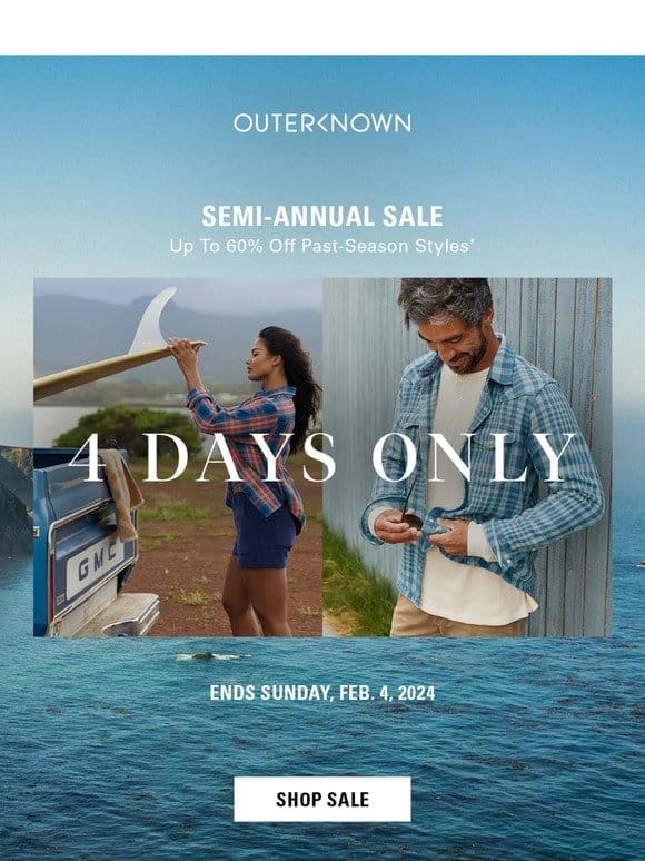 4 Days Only–Up to 60% Off!