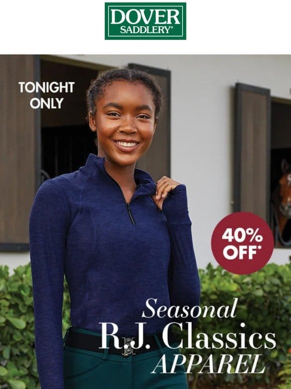 40% Off Seasonal R.J. Classics Apparel – Flash Sale!