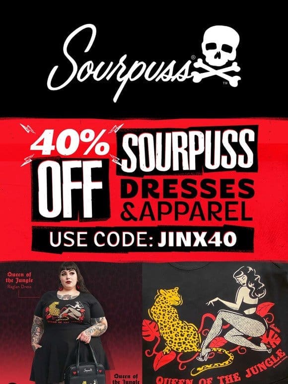 40% Off Sourpuss Apparel   Plus， New Homewares & More!