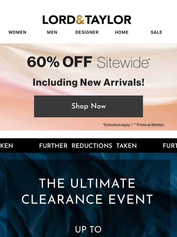 60% off sitewide + designer up to 60% off